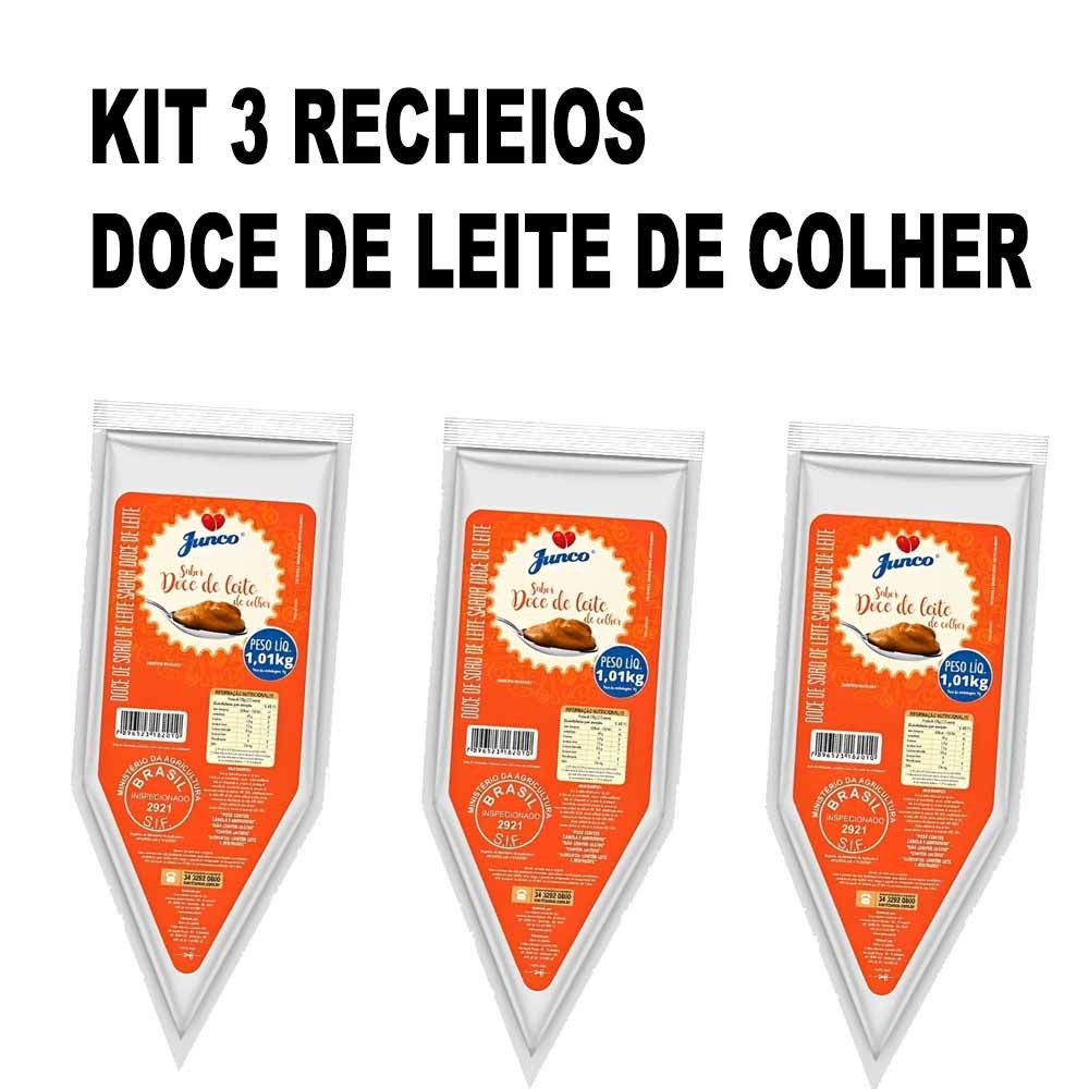 Kit 3 Doce De Leite Colher 1,01kg Junco