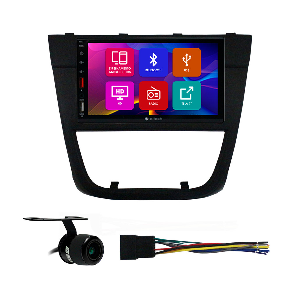 Kit Multimidia 7 Pol Gol Voyage Saveiro Cross Tropper G5 2008 2009 2010 2011 2012 Android Auto Carplay Qa+ 2 Din Preto em Oferta na Shopee