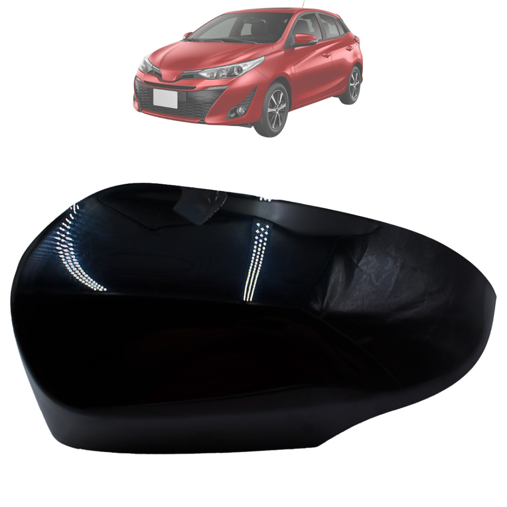Capa Retrovisor Yaris 2018 19 2020 até 2024 Original Preta Lisa