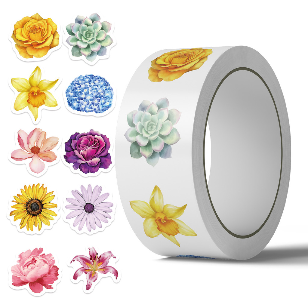 500 Unidades/Rolo Tendência Desenho Animado Flores Ricas Fita Washi-Decoração Floral De Luxo Para Diário E Vedação De En em Oferta na Shopee