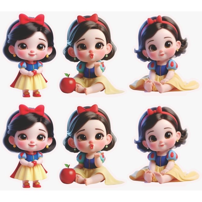 Display de Mesa Kit 6 Peças Para Festa Branca de Neve Baby MDF em Oferta na Shopee