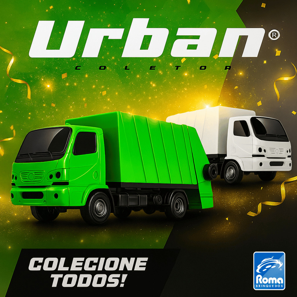 Brinquedo Caminhão de Lixo Urban Coletor – Roma Brinquedos Colecionável / Presente Infantil Criança