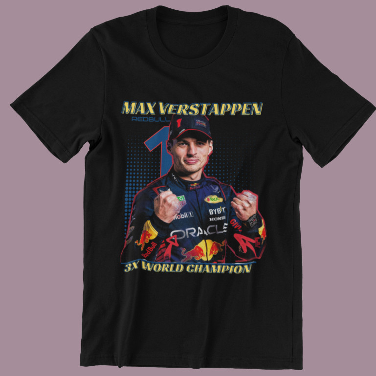 CAMISETA MAX VERSTAPPEN 3x WORLD CHAMPION F1