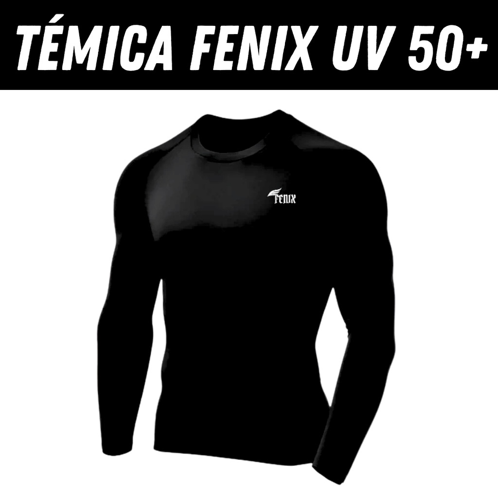 Camisa termica masculina manga longa com proteção solar uv 50+