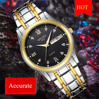 Relógio Quartzo Feminino ORUSS 980 Elegante À Prova d'Água 30m Calendário Duplo Luminoso PROMOÇÃO