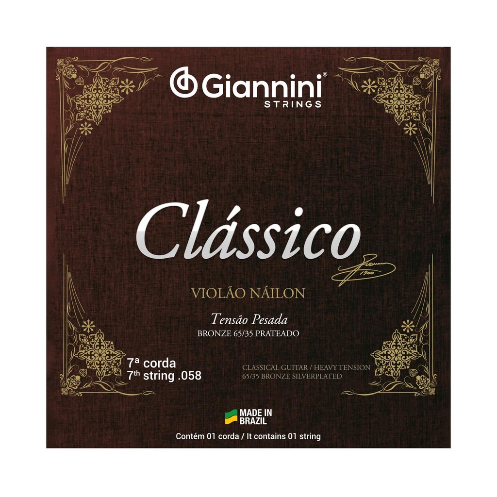 Encordoamento 7 cordas GIANNINI violao Classico NYLON pesada