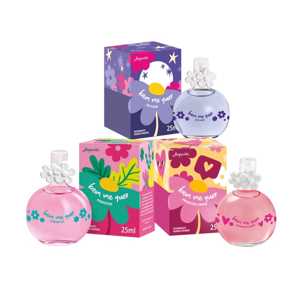 Kit Colônias Bem Me Quer(3 Itens) 25ml- Jequiti em Oferta na Shopee