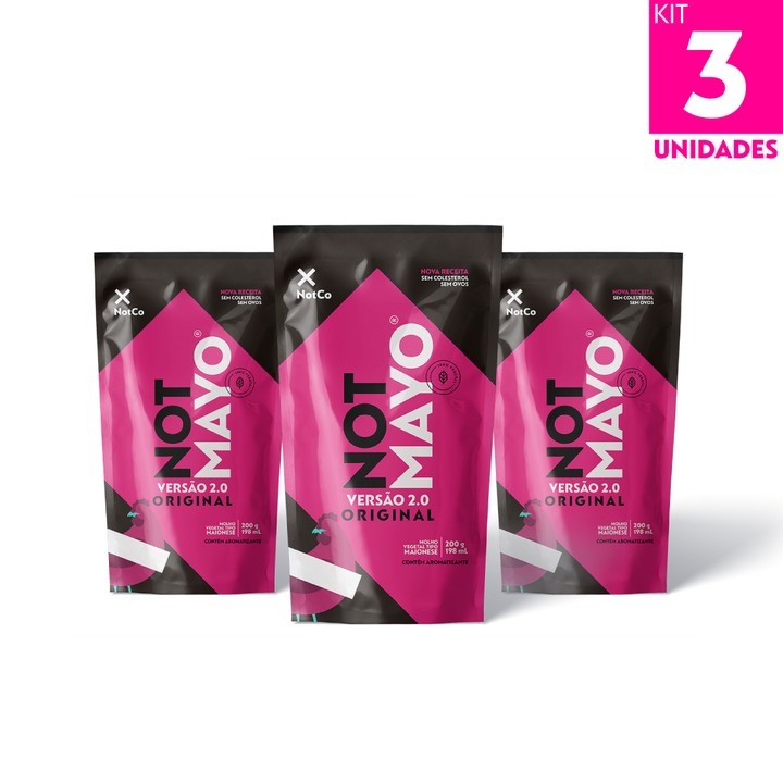 Kit 3x Maionese Vegetal NotCo NotMayo Sachê 200g - Food & Beverages