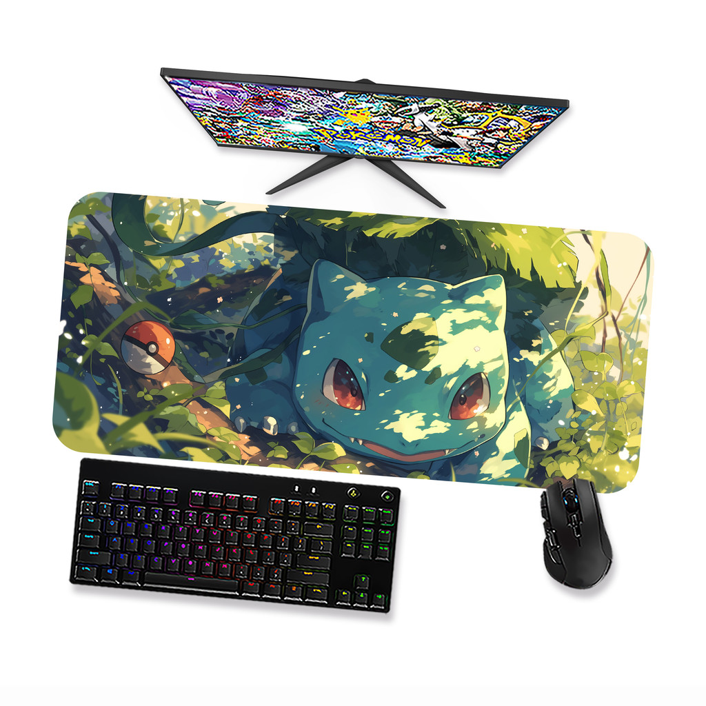 Mouse pad POKEMON - BULBASAUR 1  - Mousepad Gamer 90x40 80x40 60x40 70x30 em Oferta na Shopee