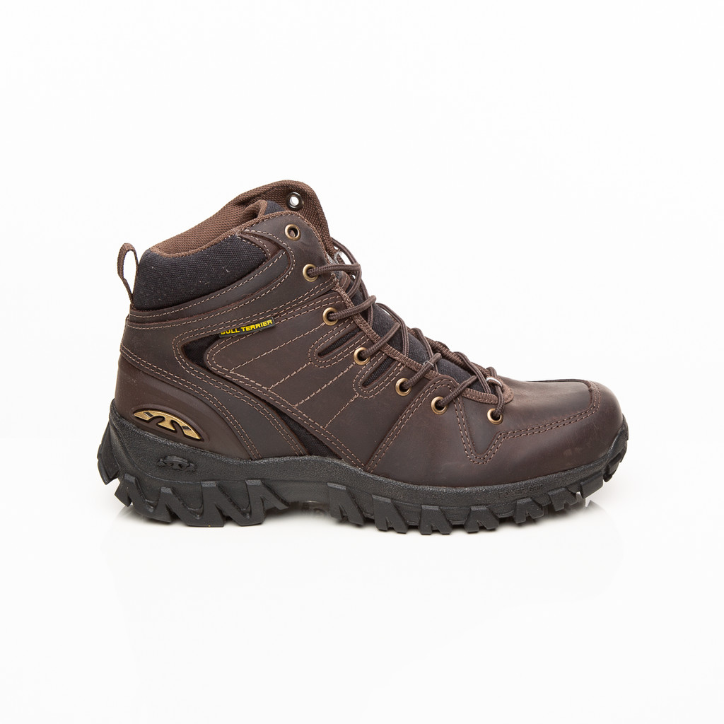 Bota De Couro Bull Terrier Original Cano Medio Coturno Botina Para Moto E Trilha Airsoft Tática