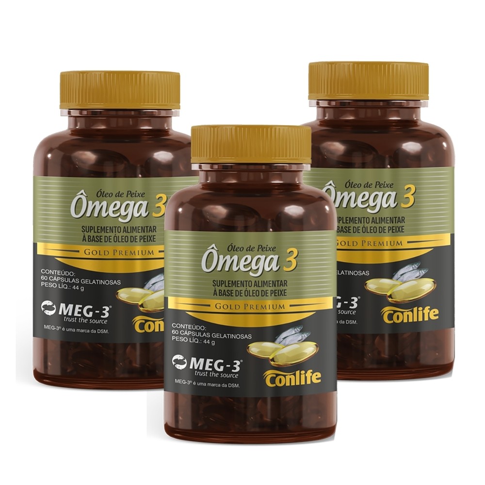 Kit 3 und Ômega 3 1000mg c/60 caps Gelatinosa Conlife - Health