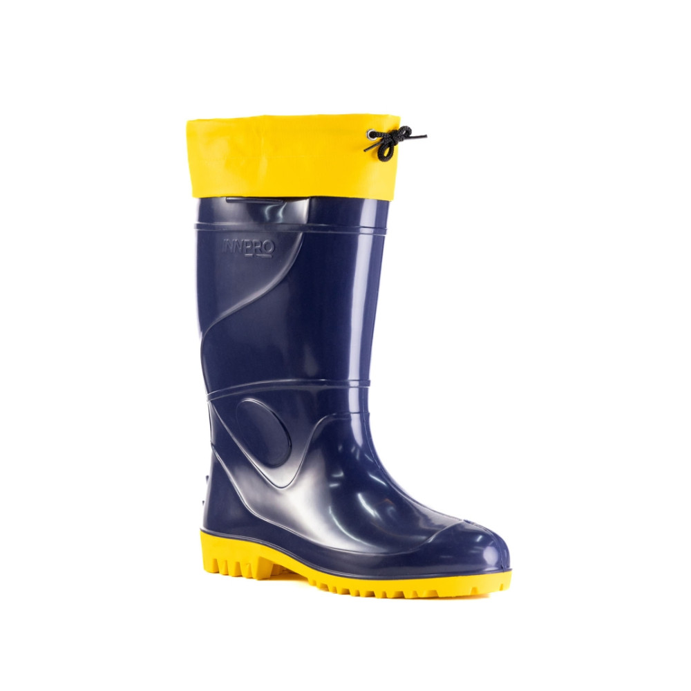 Bota Galocha Pvc Polaina Cano Longo Impermeável Azul E Amarela Ca. 49855 Innpro
