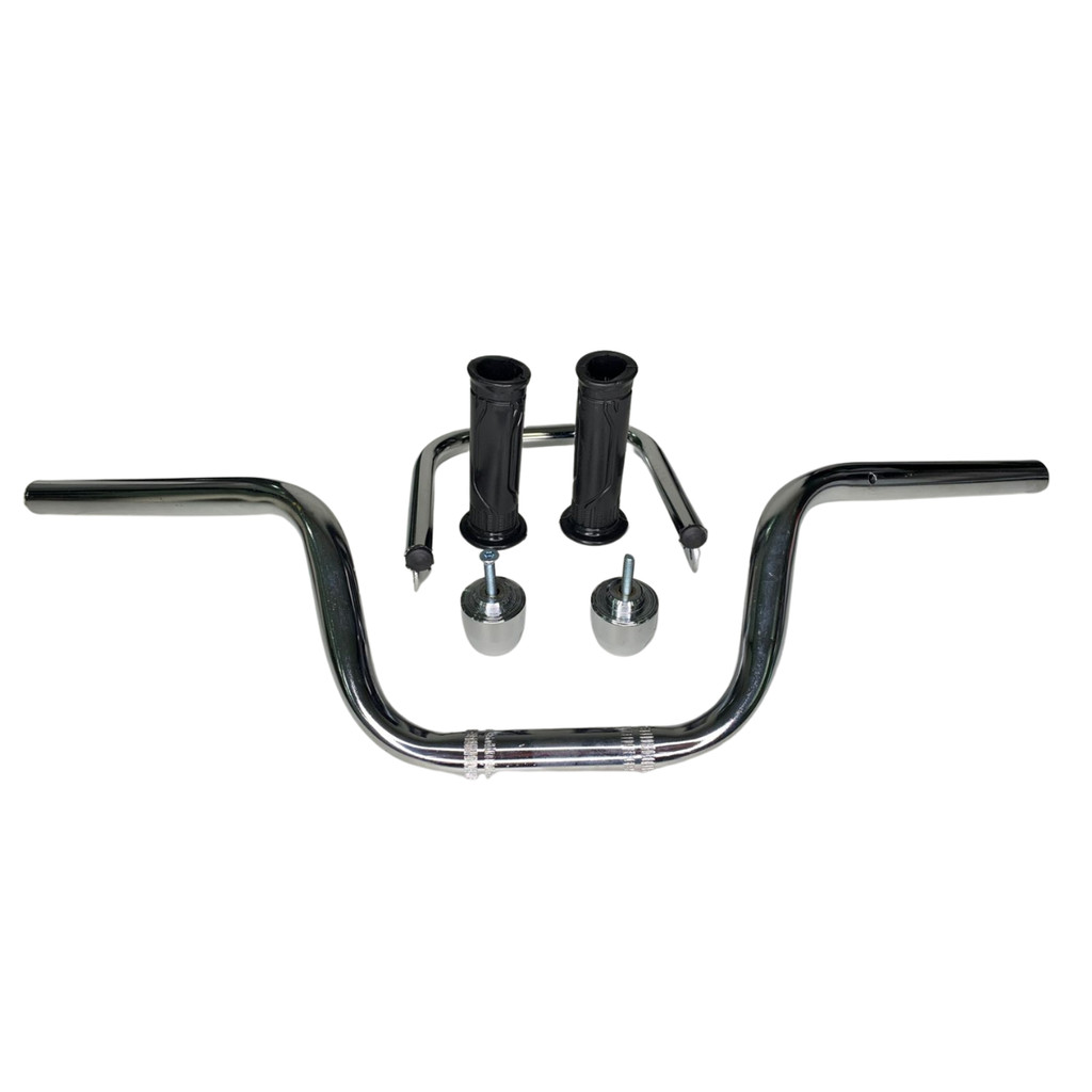Guidão Moto Cg Cargo 160 Cromado Manopla+ Pesinho + Barra Motocicletas Segurança