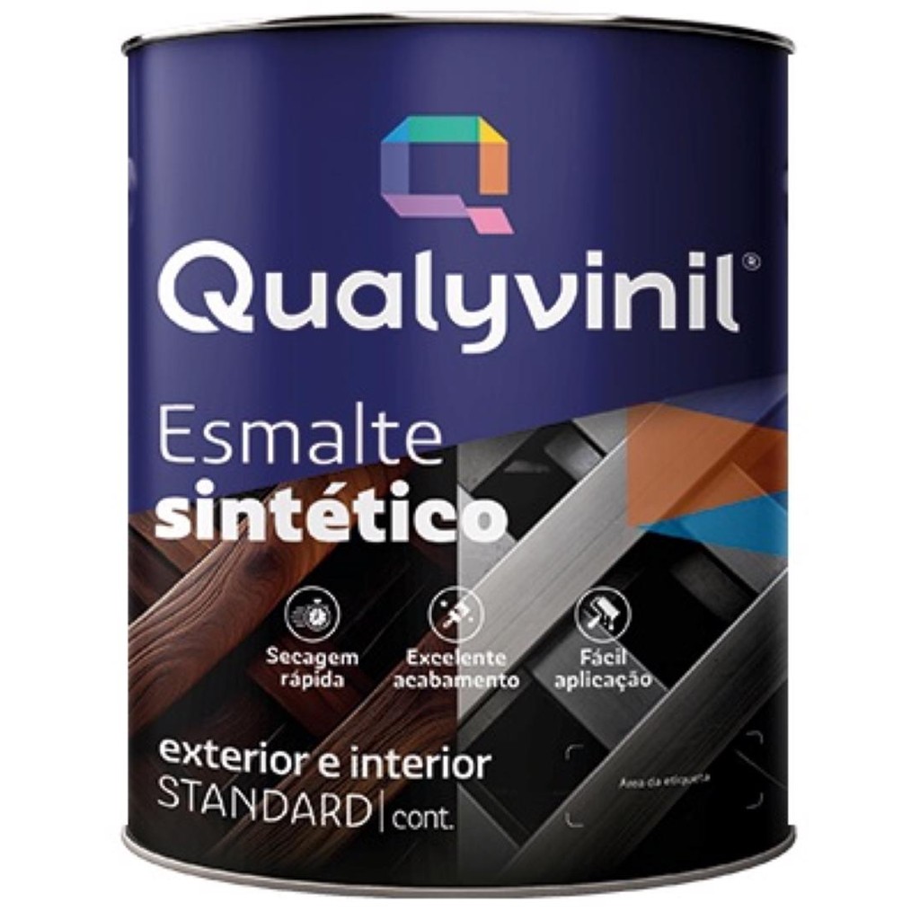 TINTA ESMALTE SINTÉTICO PRETO FOSCO 900ML QUALYVINIL em Oferta na Shopee