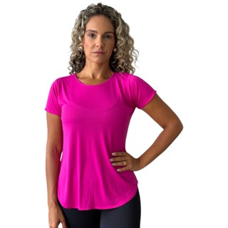 Blusa Dry Fit Arredondada Poliamida Academia Caminhada Dry Fit em Oferta na Shopee