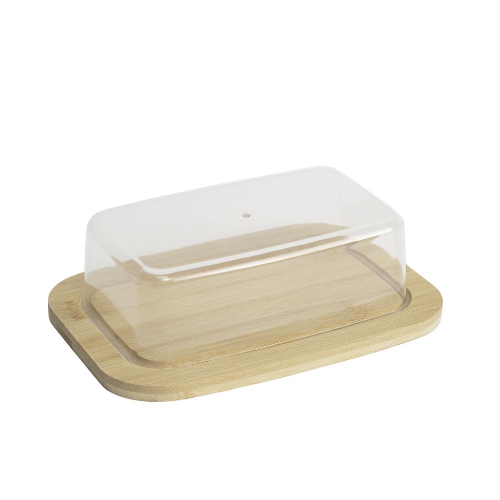 MANTEGUEIRA DE BAMBU COM TAMPA DE PLÁSTICO - OIKOS em Oferta na Shopee