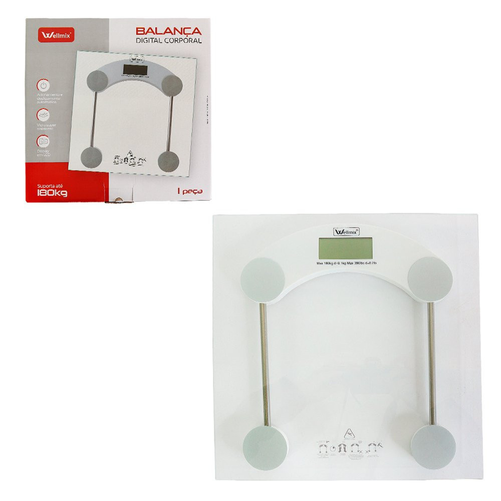 Balança Digital Eletrônica Vidro 180kg Academia Banheiro Resistente Aplicativo Bluetooth