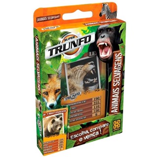 SUPER TRUNFO ANIMAIS SELVAGENS 32 CARTAS GROW BICHO ANIMAL NATUREZA LEÃO TIGRE LOBO BALEIA ZOO JOGO em Oferta na Shopee