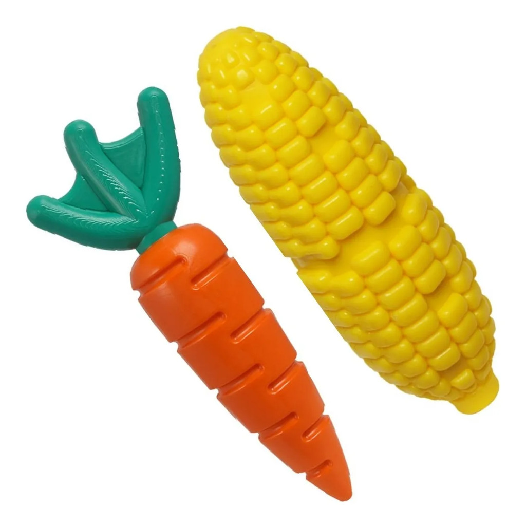 Kit 2 Mordedores Nylon Buddy Toys Cenoura + Milho