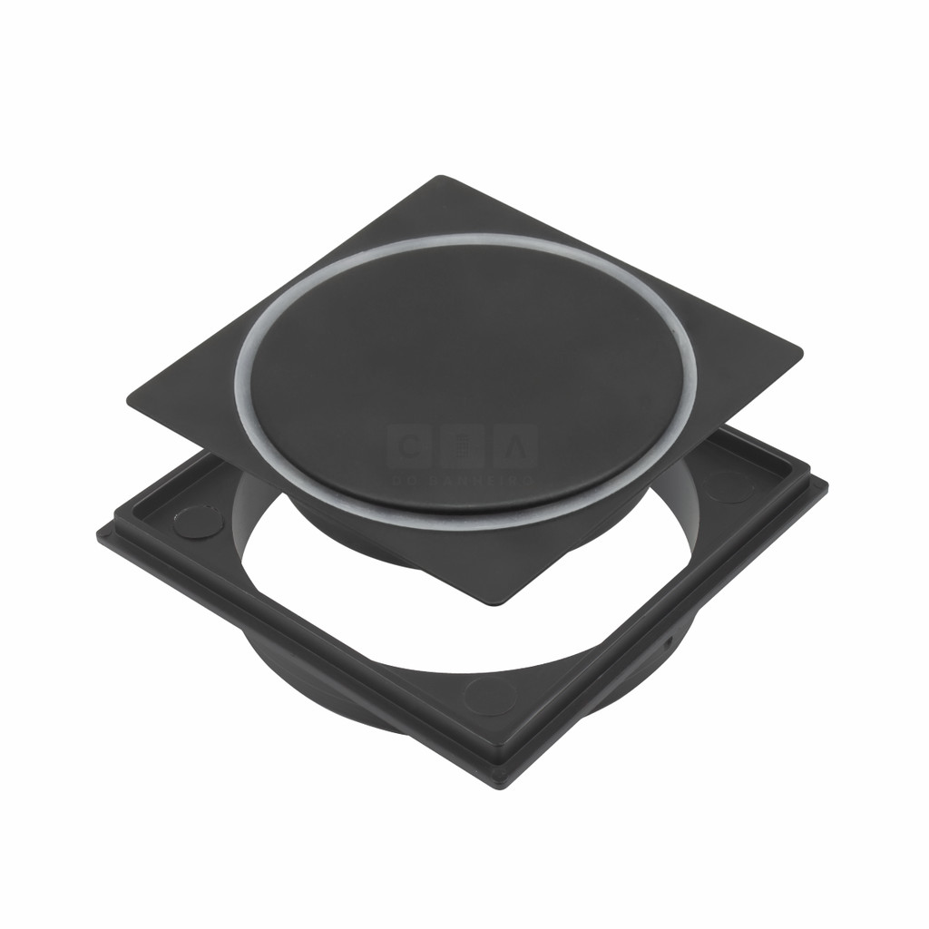 Ralo Click 10x10 Com Porta Grelhas Preto Fosco P/ Banheiro em Oferta na Shopee