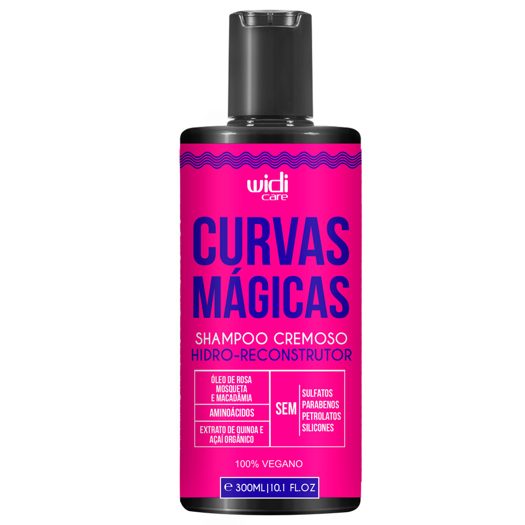 Shampoo Hidro-Reconstrutor Curvas Mágicas 300ml Widi Care Limpeza Profunda