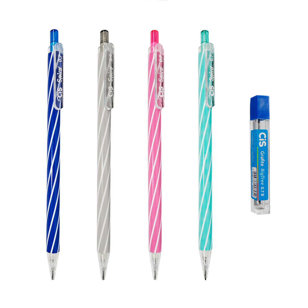 Kit Cis 1 Lapiseira Spiro 0.7mm. + 1 Estojo 0.7mm. c/12 Grafites