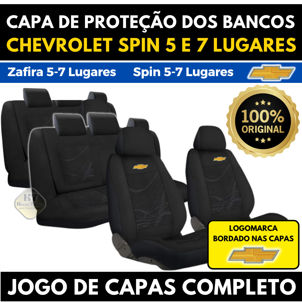 Capa De Proteção Bancos Chevrolet Spin Tecido Grosso Original Automotivo Zafir GM 7 Lugares Modelo Universal Spin GM