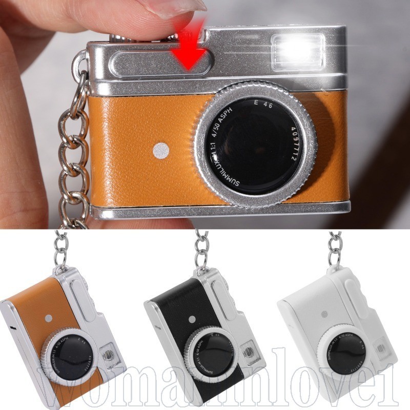 Mini Chaveiro Retrô Para Câmera Com Som-Moda , Criativa , Engraçada-Acessórios Pendurar Mochila-Porta-Chaves De Simulaçã
