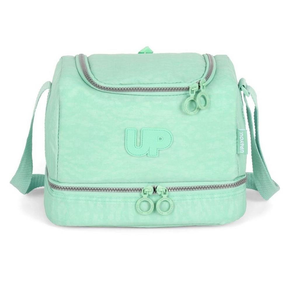 Lancheira Termica 2 Compartimentos UP4YOU Crinkle Turquesa em Oferta na Shopee
