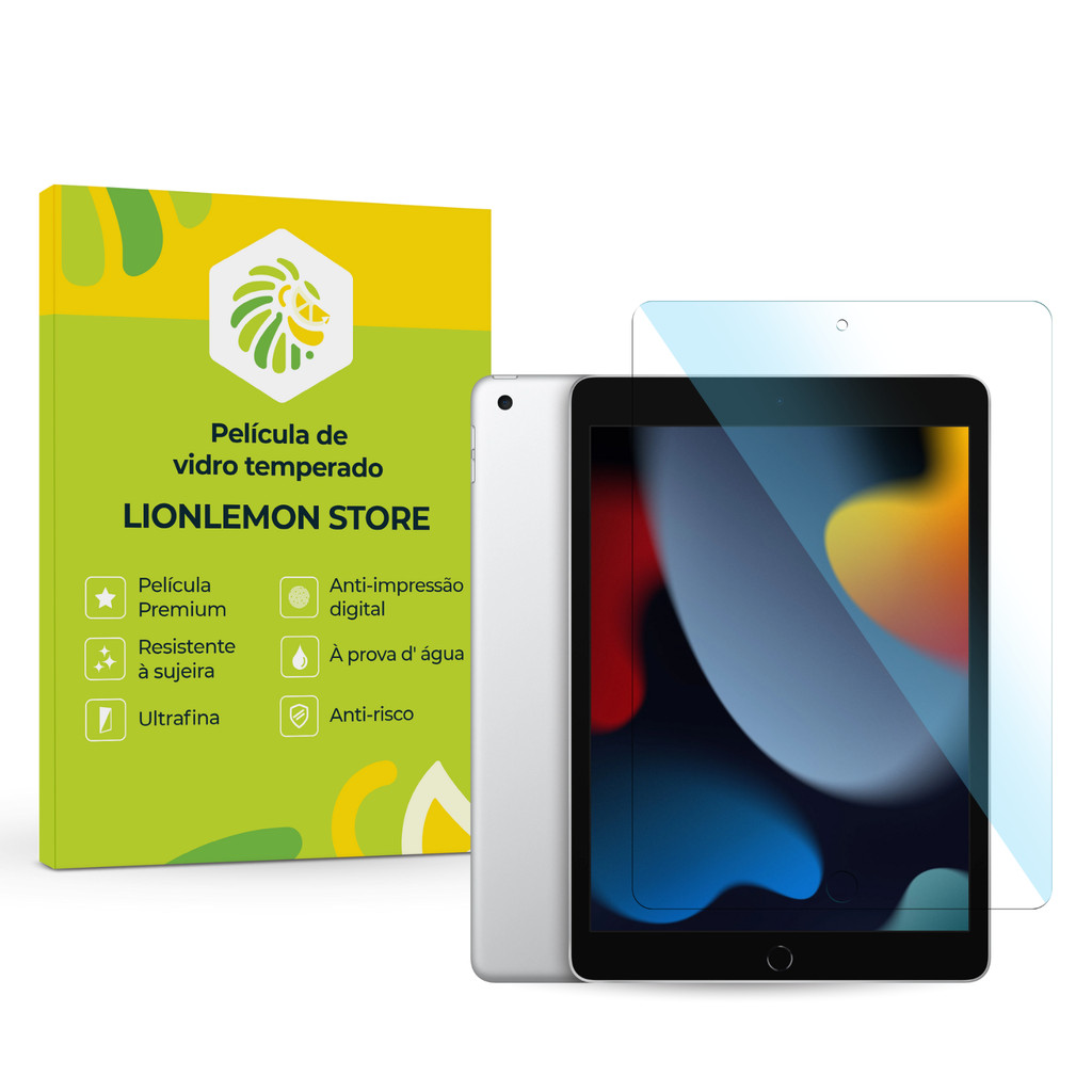 Película Premium de vidro temperado compatível com iPad 9ª 8ª 7ª geração, tela 10.2" - Mais proteção para o seu iPad