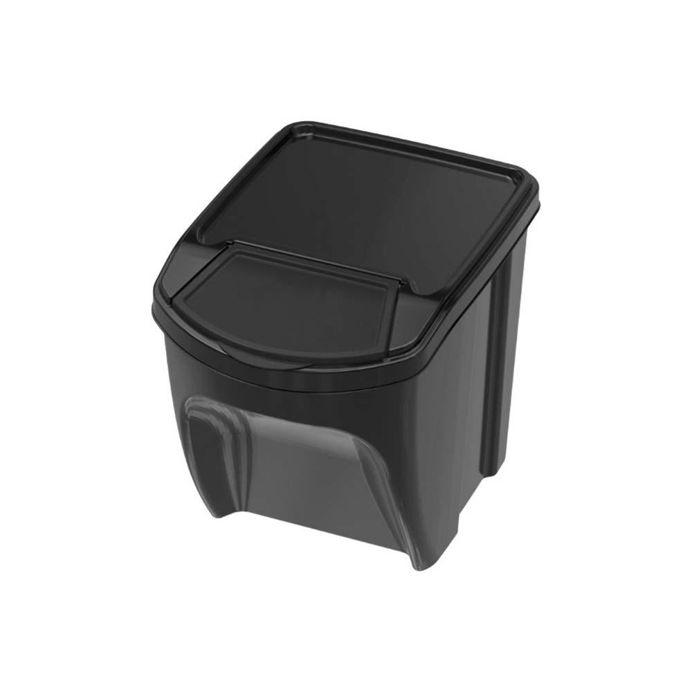 Lixeira Empilhável 20 L Preta Plasútil em Oferta na Shopee