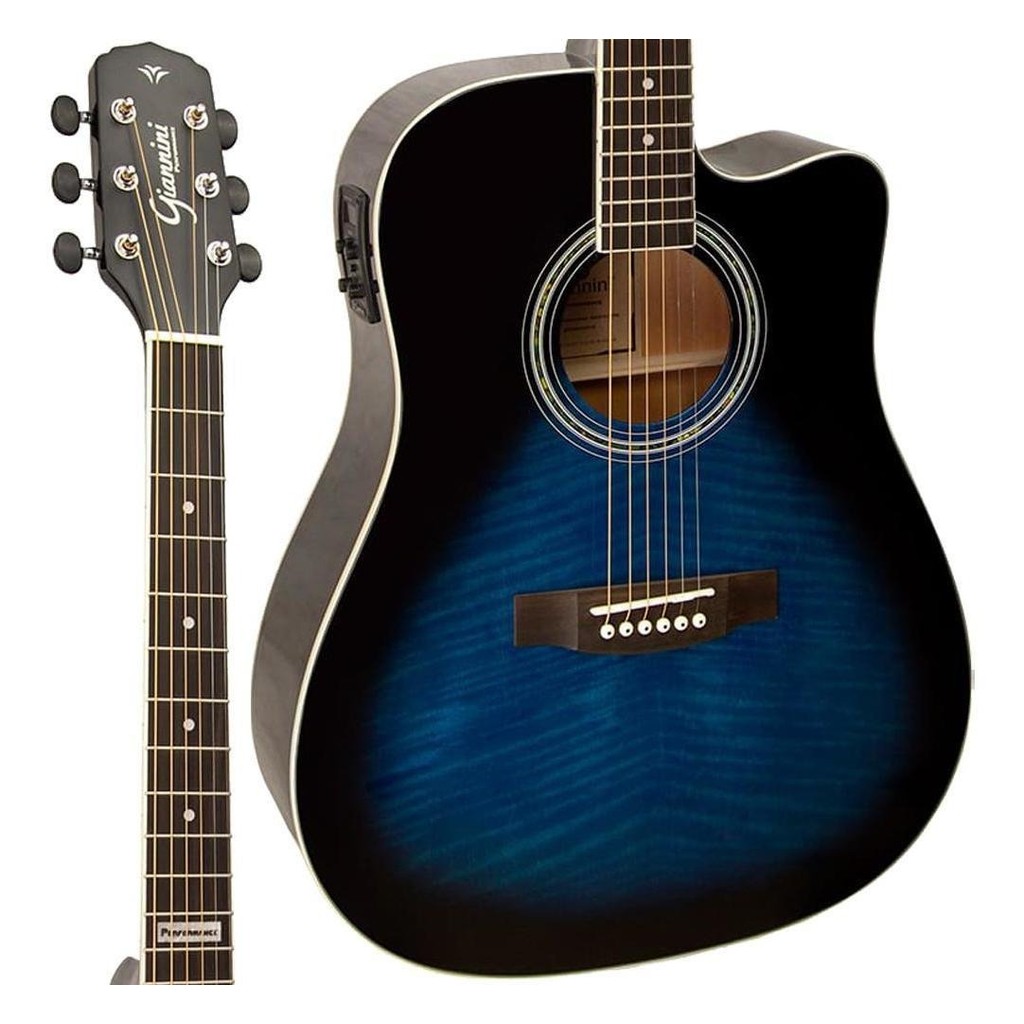 Violão Folk Elétrico Giannini Gf1d Ceq Dbb Dark Blue Burst em Oferta na Shopee