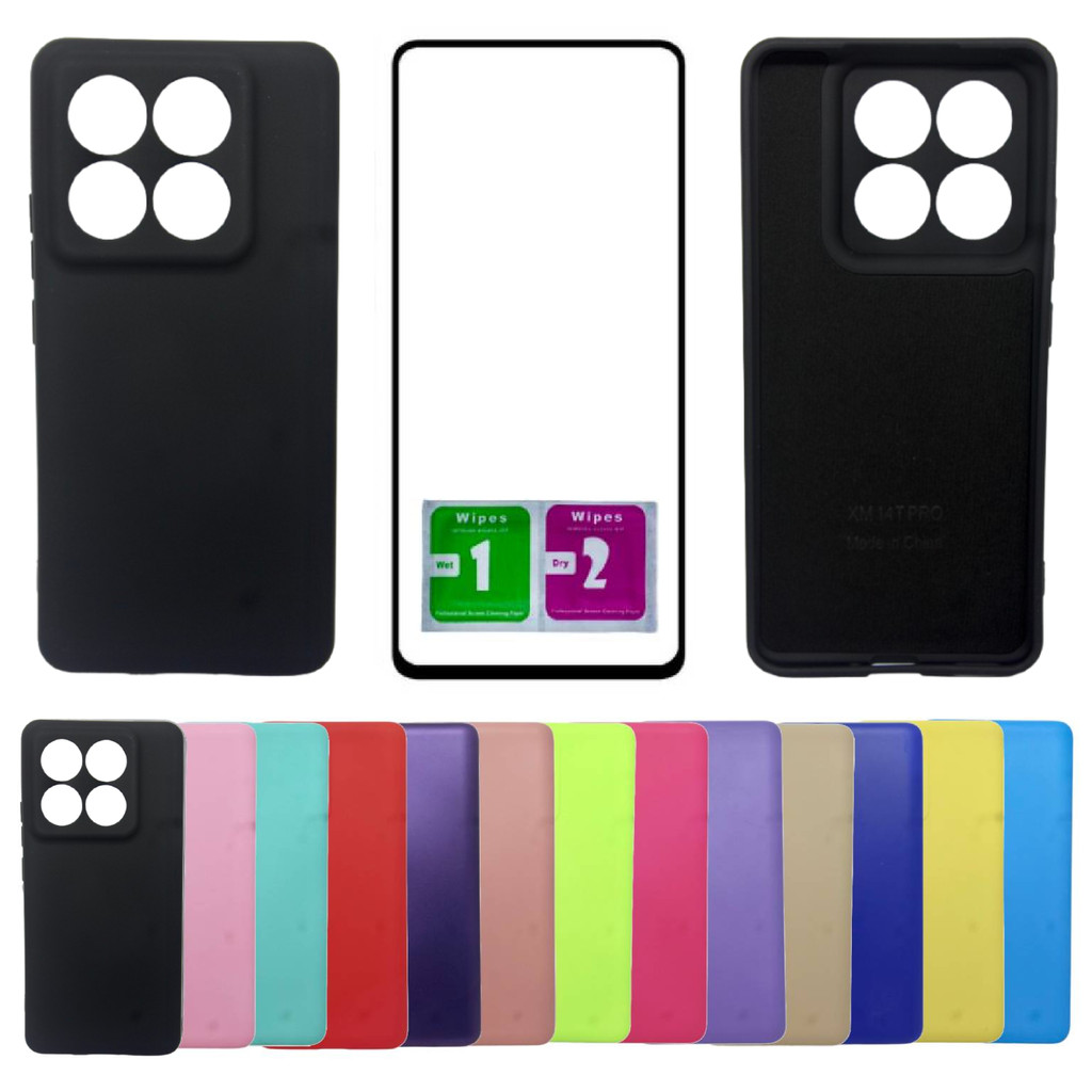 Kit Capa Aveludada Para Xiaomi 14T Pro + Pelicula Vidro 3d