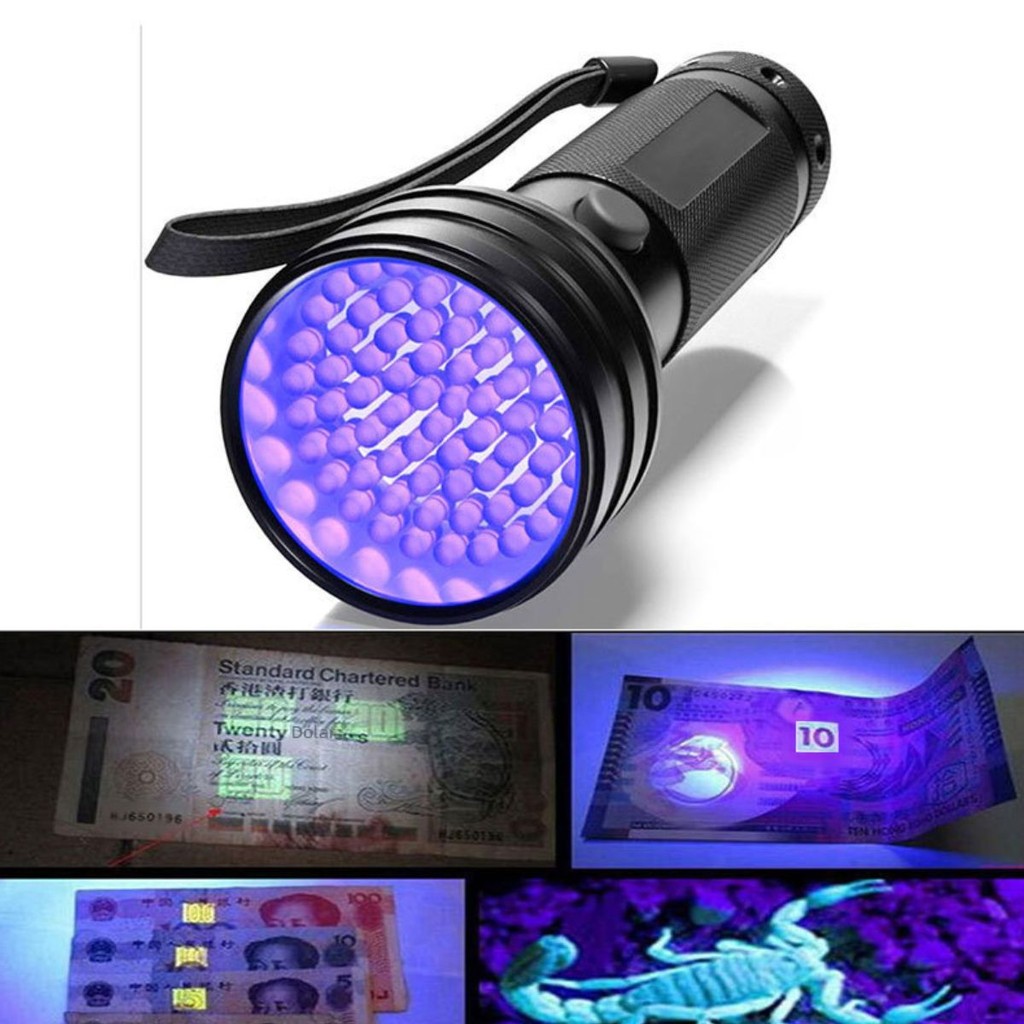 Lanterna Uv Anti Nota Falsa Urina Escorpião 51 Led Luz Roxa Alumínio em Oferta na Shopee