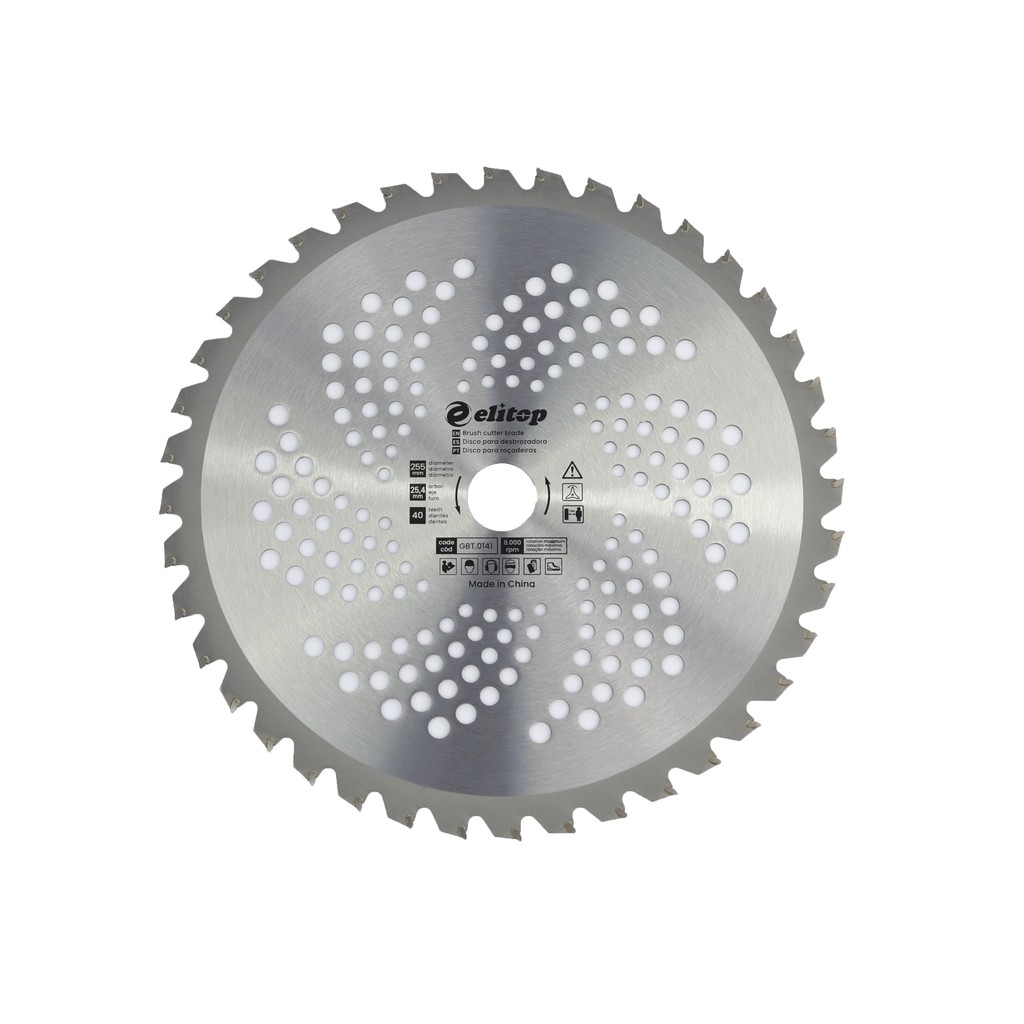 Lâmina Serra Circular para Roçadeira de Videa, 40 dentes Diâmetro 255mm x Furo Central 25.4mm