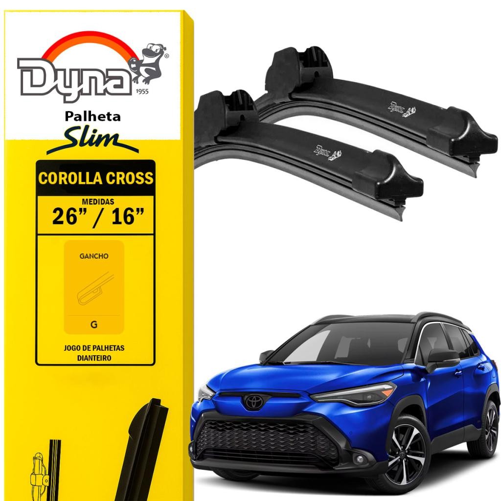 Par palheta parabrisa dianteiro Corolla Cross 2021 a 2025 Original Dyna Alta Durabilidade