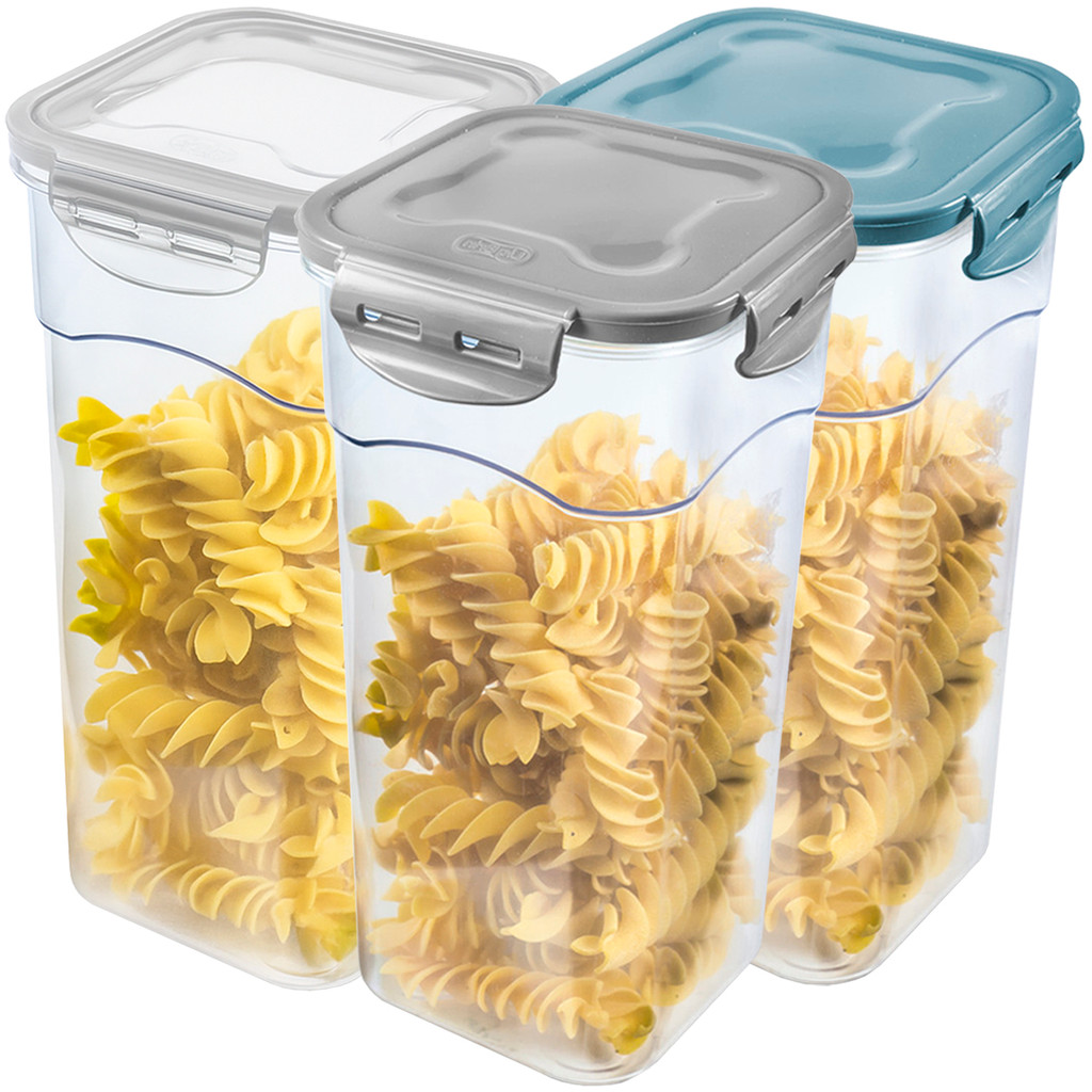 Porta Alimentos Pote 100% Hermético Veda Tampa Trava Conserva Cristal 2,5 Litros Lig Brin