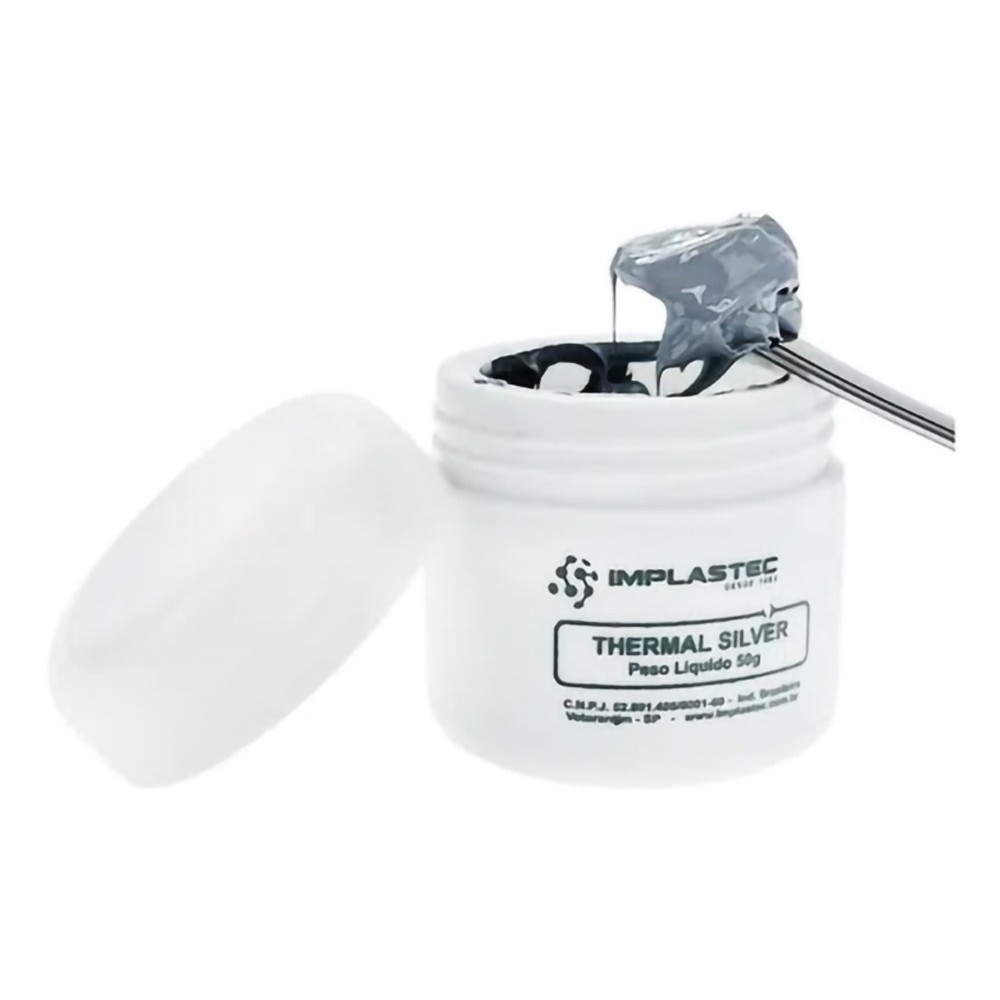Pasta Térmica Prata Cinza Thermal Silver Implastec 50g em Oferta na Shopee