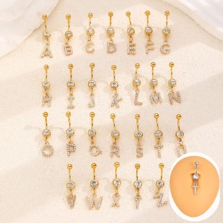 Europeu E Americano 26 Letras Em Inglês De Aço Inoxidável Umbigo Unhas Az Fivela DIY Acessórios Anel Umbilical Piercing em Oferta na Shopee