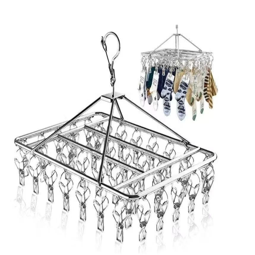 Varal 20/40 Prendedores Roupa Bebe Calcinha Cueca Dobrável Inox