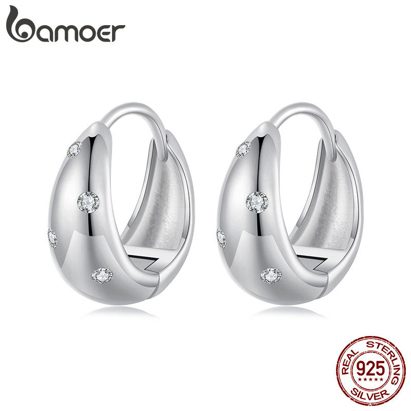 Brincos De Argola De Prata Esterlina 925 Bamoer Com Design De Lágrima , Joias , Presentes Para Mulheres em Oferta na Shopee