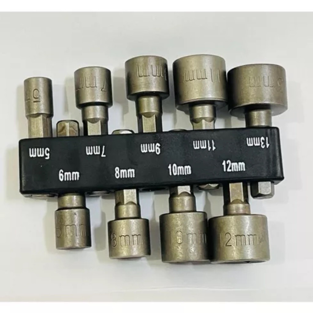 Jogo C/ 9 Soquete Canhao Parafusadeira 5mm A 13mm++ZemMart++