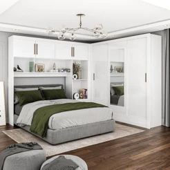 Guarda-roupa Casal Modulado 4 Portas Santiago com Espelho 3 Portas 5 Gavetas