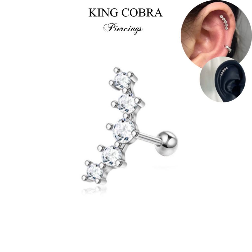 Piercing orelha Helix Aço cirurgico inox tragus cartilagem zircão KB101 em Oferta na Shopee