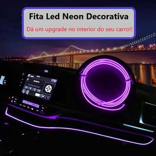Fita de Led Neon Painel Interior Carro Decoração Automotiva Tunning 12V 3 / 5 metros Top …