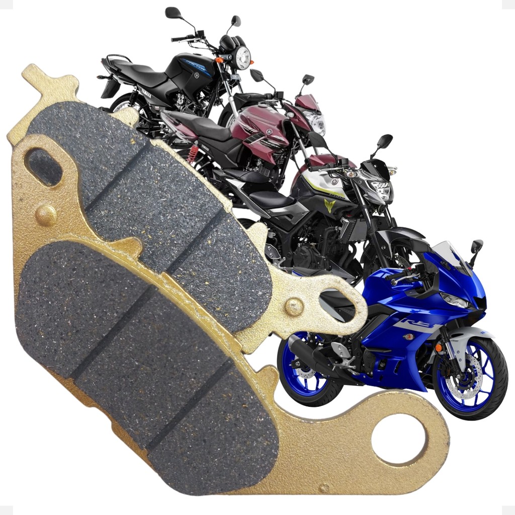 Pastilha De Freio Dianteiro Para Yamaha Crypton Factor Fazer Traseiro Nmax Mt-03 R3 Semi Metálica