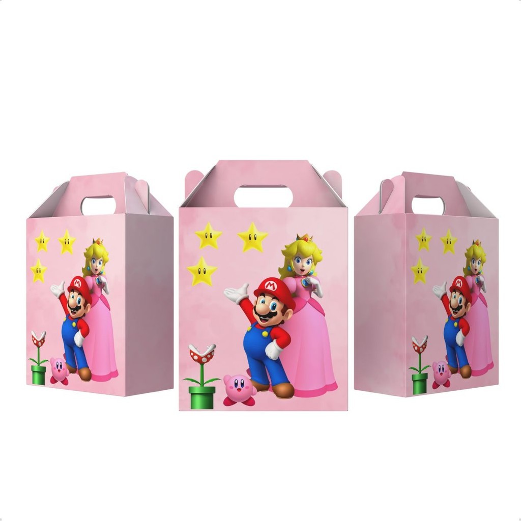 Lembrancinha Aniversario Super Mario e Princesa Peach Maletinha  Festa infantil