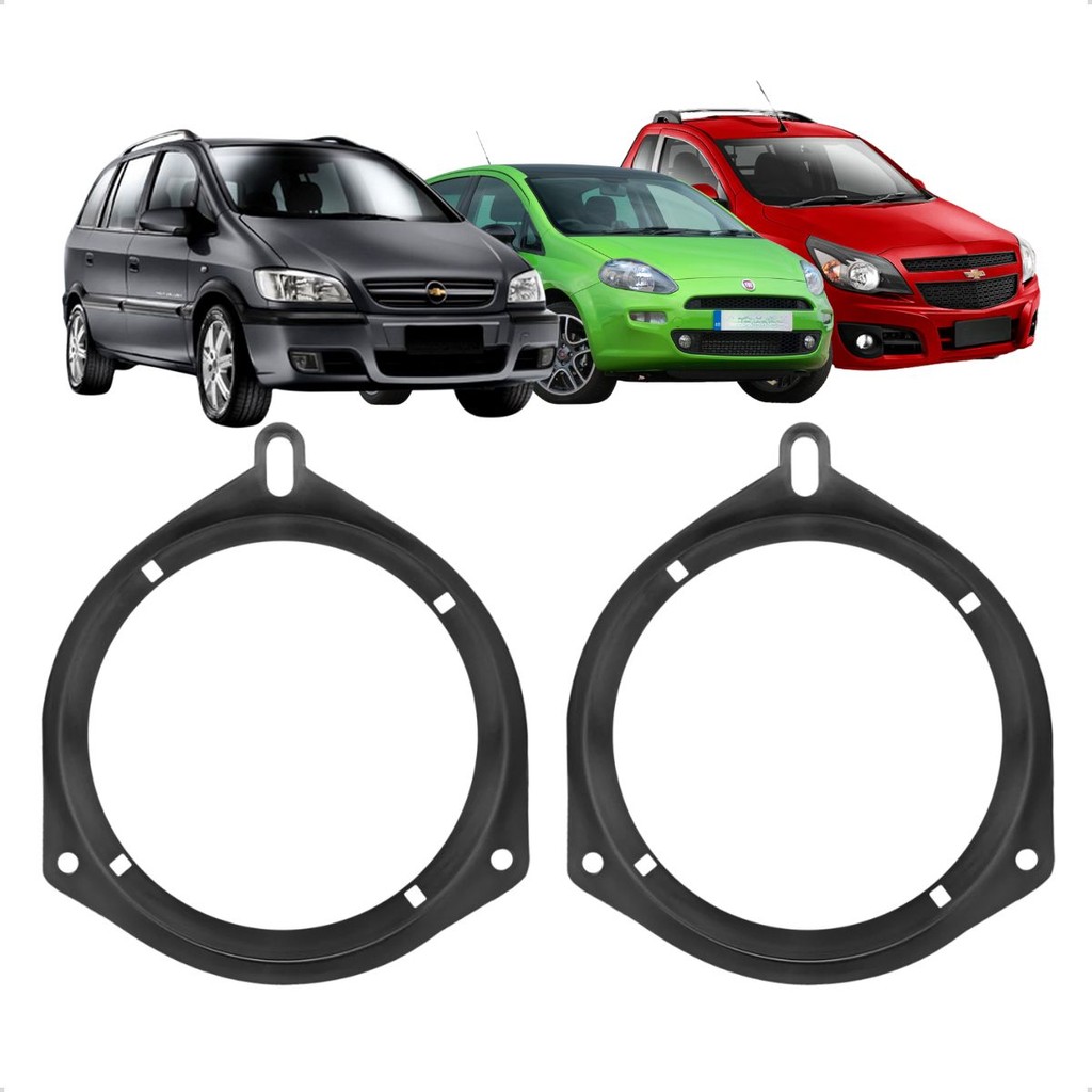 1 Par de Aro Adaptador para Alto-Falante 5 Pol Traseiro Vectra Astra Zafira Palio Montana Punto Fácil Instalação