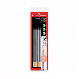 Lápis preto Supersoft Glam com 4 unidades SM/907SOFTGLAM Faber-Castell em Oferta na Shopee