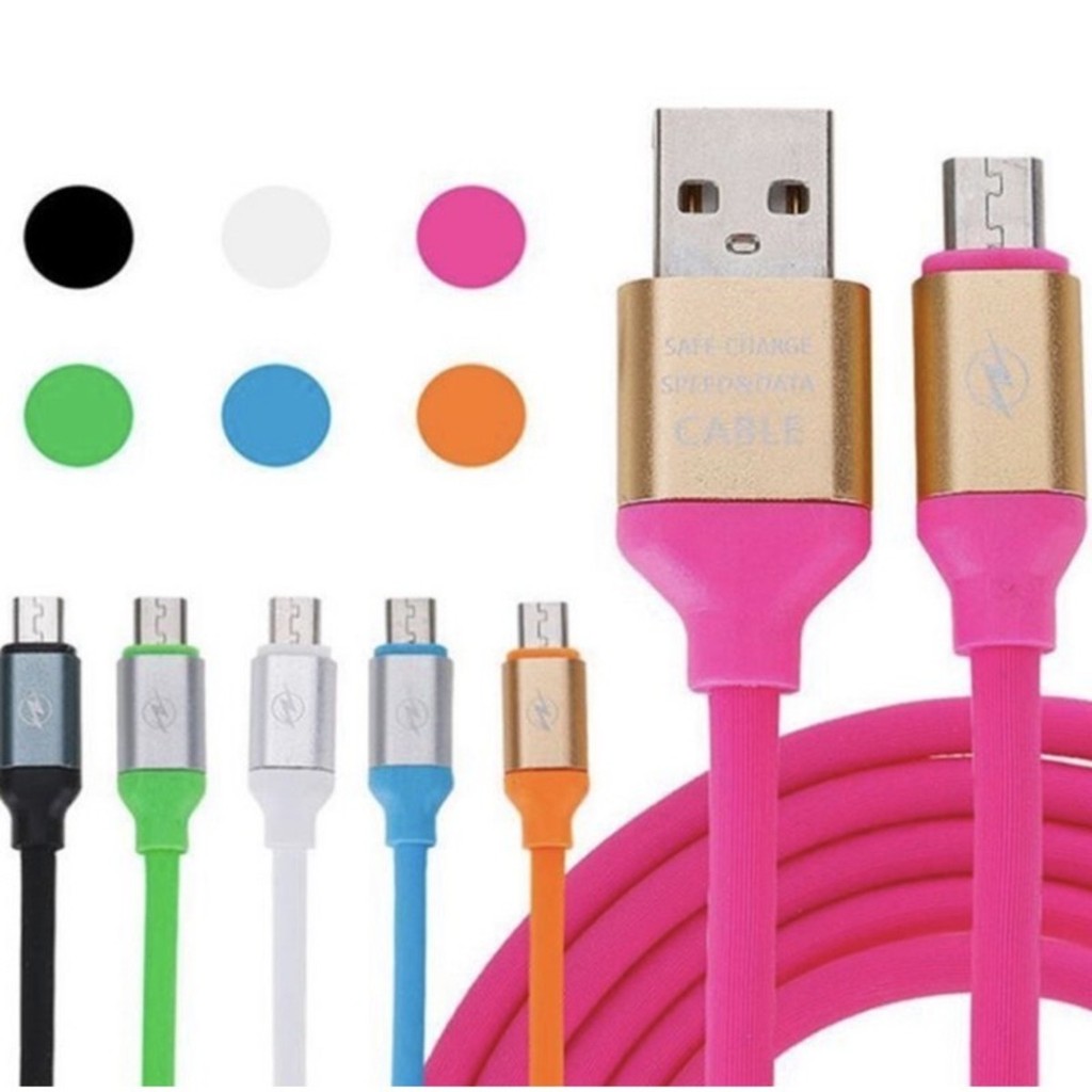 Cabo USB V8 Cor Aleatoria Carregamento Rápido 3A 1M CB V8 em Oferta na Shopee